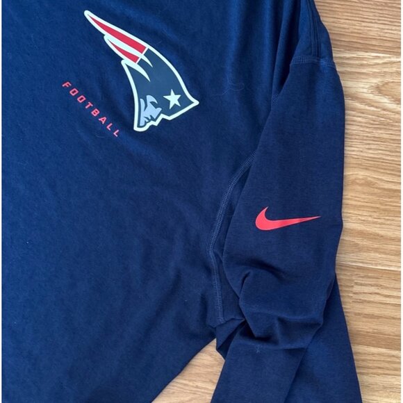 Nike NFL Onfield Patriots Shirt Dri-Fit Long Sleeve 2XL Blue - Picture 4 of 7